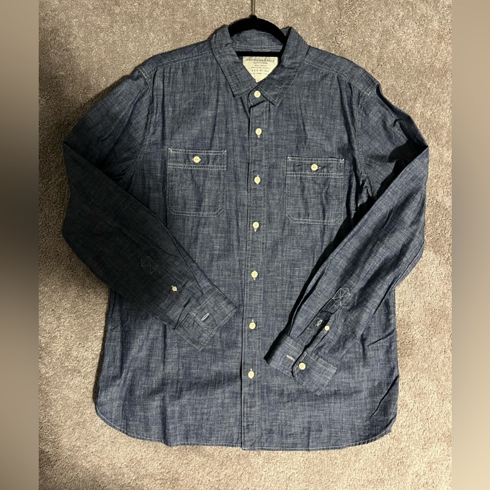 American Eagle Denim Button Down Shirt